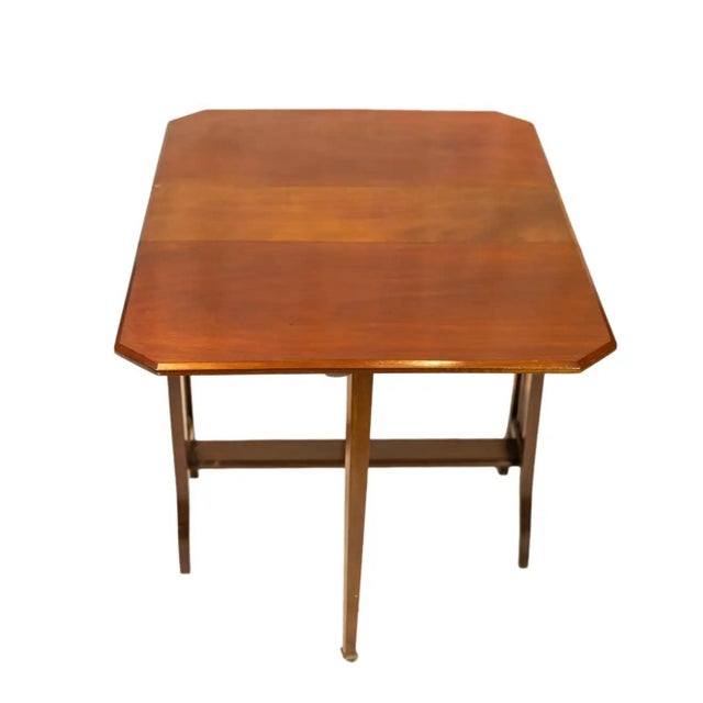 Arts & Crafts Mahogany Drop-Leaf Sutherland Table, Labeled, British, Ca. 1900 For Sale - Image 6 of 11