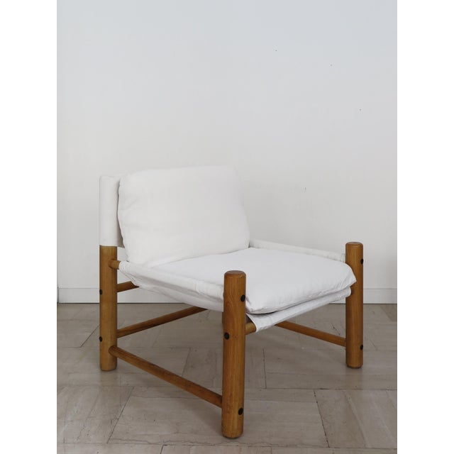 Chairs with Wooden Frame and Fabric, Italy, 1970s, Set of 2 For Sale - Image 14 of 18