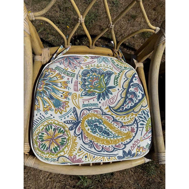 Cool, coastal chic pair of rattan indoor or outdoor chairs to bring a little bit of the coast to your house!