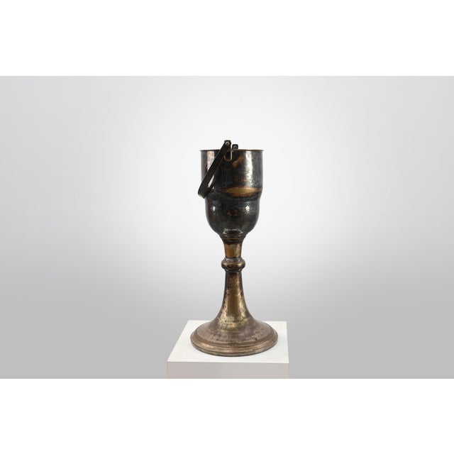 Art Deco Silvered Copper Champagne Bucket on Stand, France, 1910s For Sale - Image 3 of 15