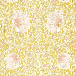 Morris & Co Pimpernel Wallpaper in Sunflower/Pink - a Sample For Sale