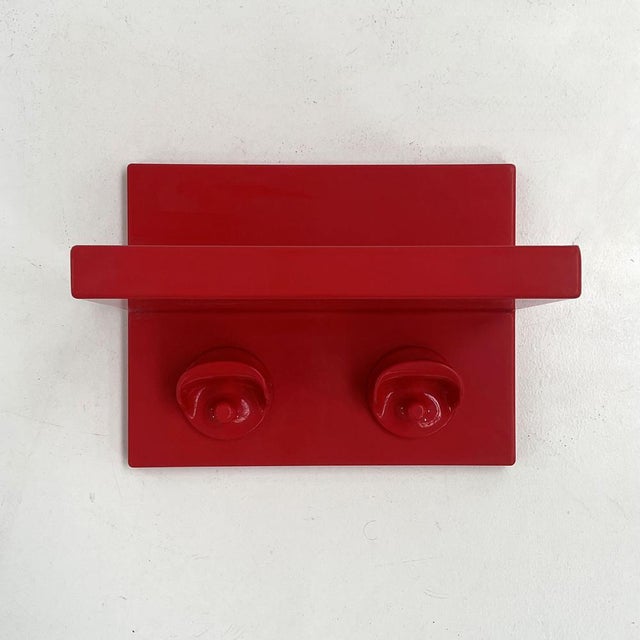 Modern Red Coat Rack and Shelf by Marcello Siard & Olaf Von Bohr for Kartell, 1970s For Sale - Image 3 of 7
