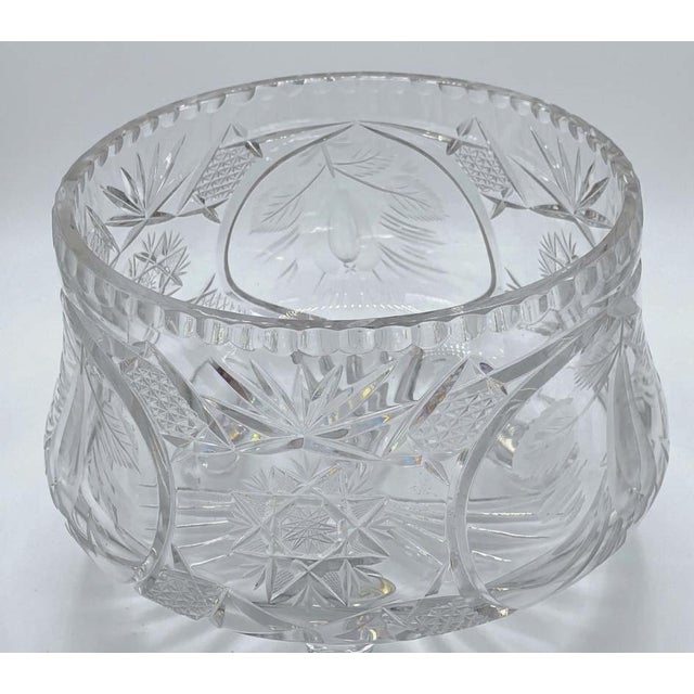 Late 19th Century Antique American Brilliant Period Cut Crystal 3-Footed Centerpiece Bowl - 8.5" For Sale - Image 5 of 5