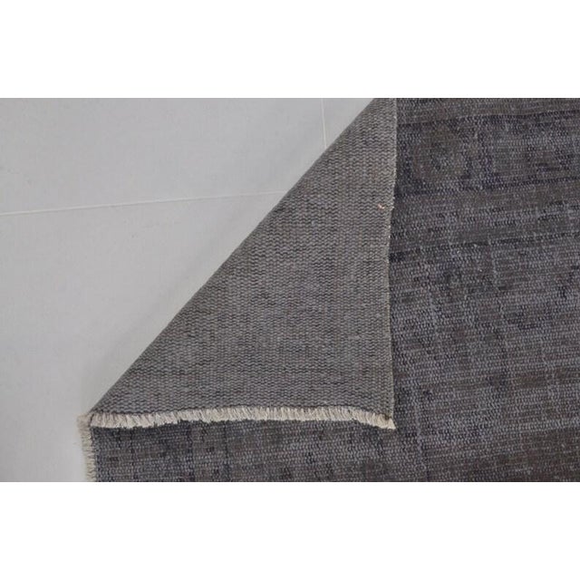 Textile Vintage Distressed Turkish Oushak Rug in Muted Charcoal Gray & Taupe For Sale - Image 7 of 10