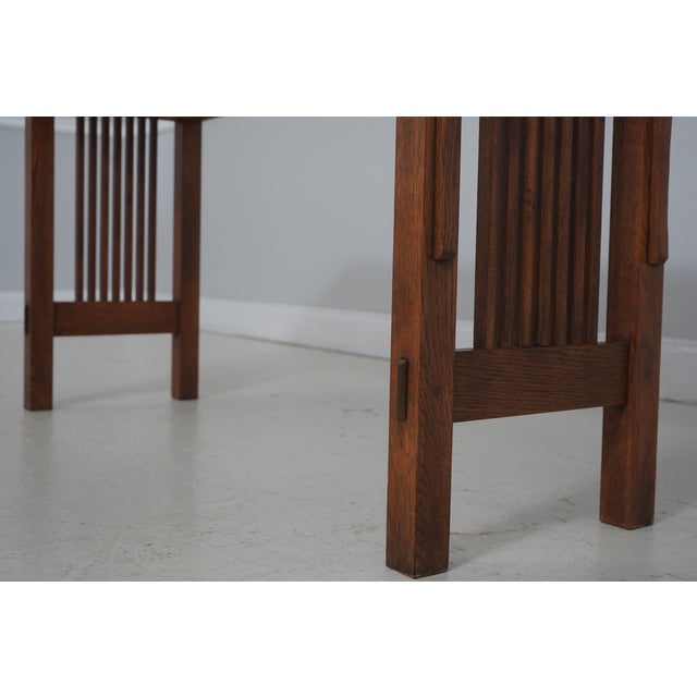 Wood Stickley Mission Oak 2 Drawer Console Sofa Table For Sale - Image 7 of 18
