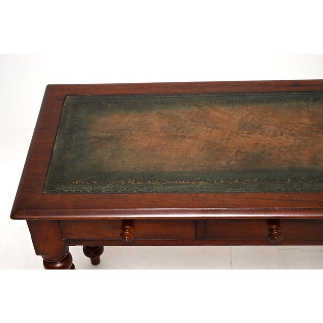 Wood Antique William IV Writing Table with Leather Top, 1840 For Sale - Image 7 of 10