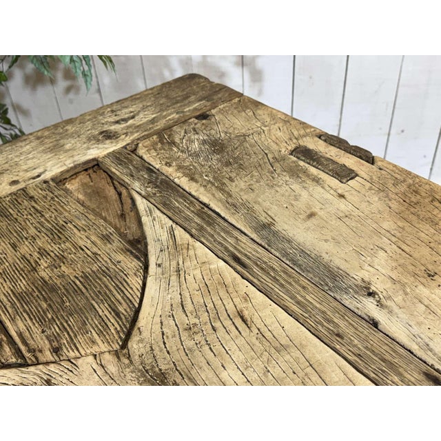Wood Vintage Raw Oak Carpenters Workbench, 1930s For Sale - Image 7 of 18
