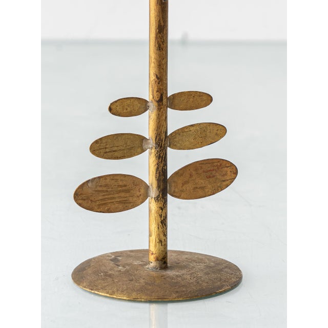Mid-Century French Brass and Copper Sunflower Table Mirror by Jean Vinay, 1960s For Sale - Image 10 of 13