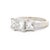 Silver Vintage 14k White Gold 1.75 Ct Princess Cut Diamond Three-Stone Ring, Size 4.75 For Sale - Image 8 of 12