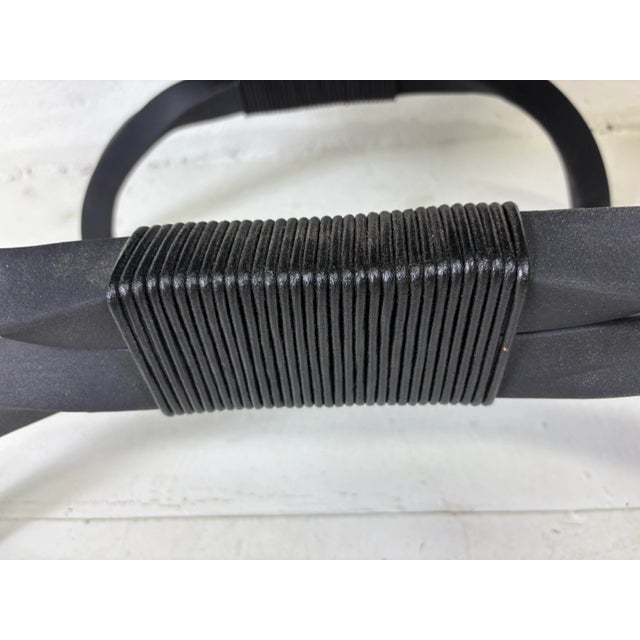 Classical Pair of Wrought Iron Benches With Cowhide Upholstery For Sale In Philadelphia - Image 6 of 9