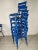 Blue Metal Dining Chairs, Set of 14 For Sale - Image 6 of 18
