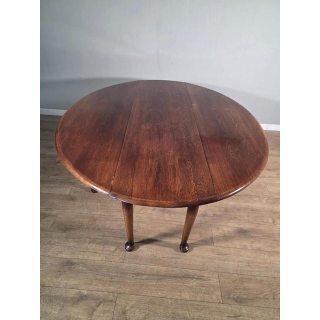 Large Oak Gate Leg Dining Table For Sale - Image 5 of 10
