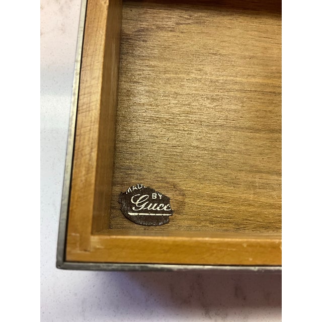 Silver Gucci Italy Vintage Horn Cigarette Dresser Trinket Box For Sale - Image 8 of 11