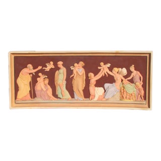 Polychrome Terra Cotta Panel Ages of Love by Copenhagen Ipsen For Sale