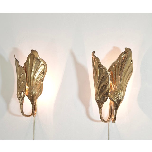 Brass Wall Lamps by Tommaso Barbi for G&G Studio, Italy, 1960s, Set of 2 For Sale - Image 9 of 16