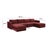 Willow Berry Red with Mauve Piping Modular 6-Piece Performance Velvet U Sectional For Sale In Los Angeles - Image 6 of 6
