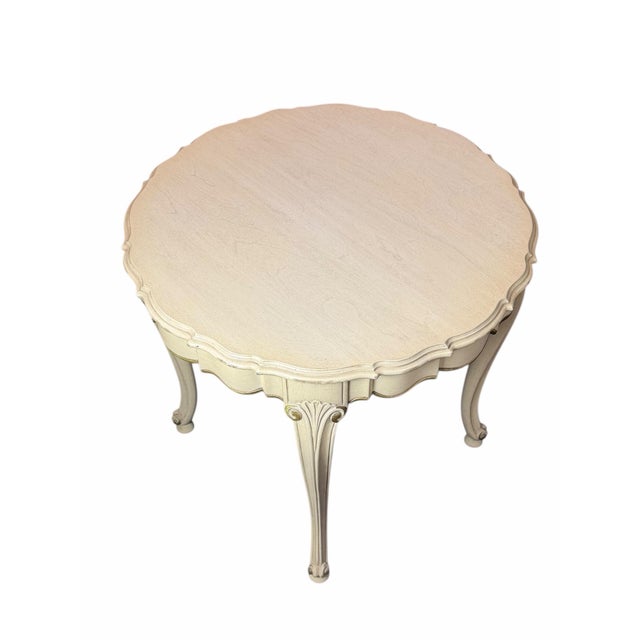 Wood Vintage French Provincial Painted Side Table For Sale - Image 7 of 10