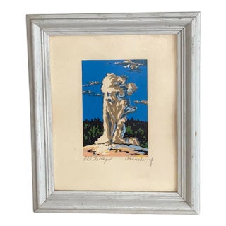 Jack Beauchamp Montana Artist Signed Serigraph “Old Faithful” For Sale