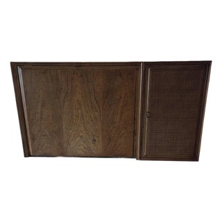 Vintage Mid Century Modern Danish Floating Bar Cabinet Drop Front Desk Wall Unit For Sale