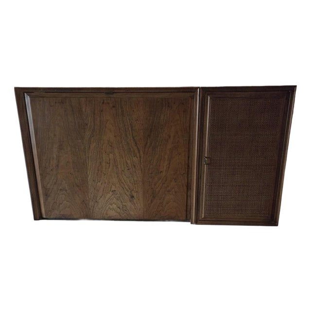 Vintage Mid Century Modern Danish Floating Bar Cabinet Drop Front Desk Wall Unit For Sale