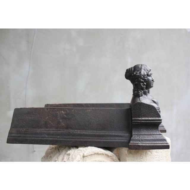 Vintage Cast Iron Fireplace Andirons, Set of 2 For Sale - Image 5 of 9