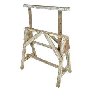 Trestles in Patinated Solid Wood and Copper, Set of 2 For Sale