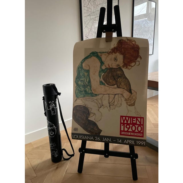 Exhibition poster featuring Seated Woman (the Artist’s Wife) (1917) by Egon Schiele (1890–1918), published by the...