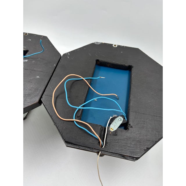 Wall Lights in Brass and Glass, 1950s, Set of 2 For Sale - Image 12 of 14