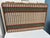 Vintage Wicker and Vinyl Rattan Picnic Basket Red Green and White Picnic Basket Suitcase For Sale - Image 10 of 12