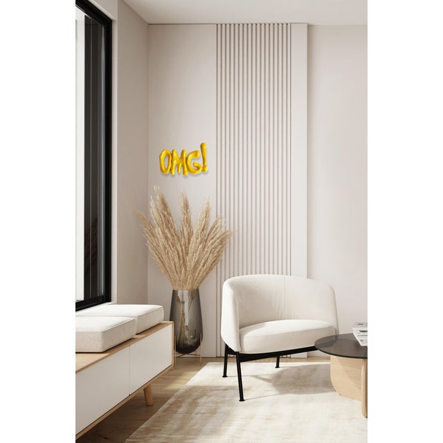 Yellow Omg 2 - Contemporary Pop Art Resin Text Wall Sculpture by Nayla Saroufim For Sale - Image 8 of 9