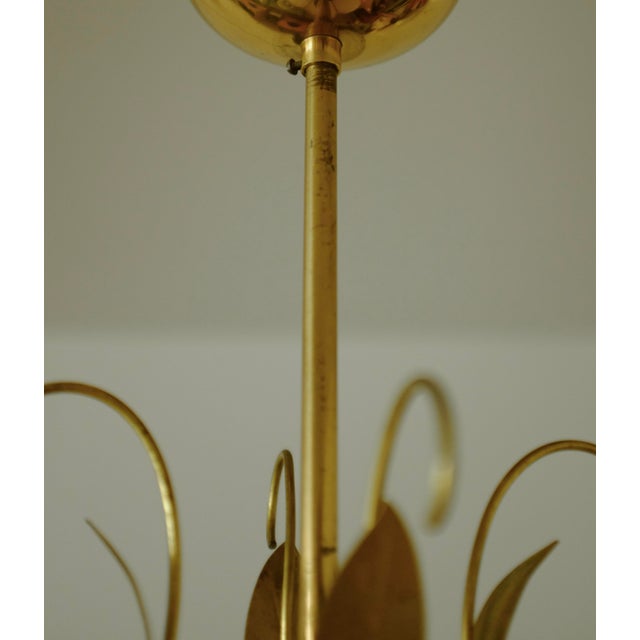 1940s Brass and Silk Pendant by E. Hansson & Co., Malmö, Sweden For Sale In New York - Image 6 of 8