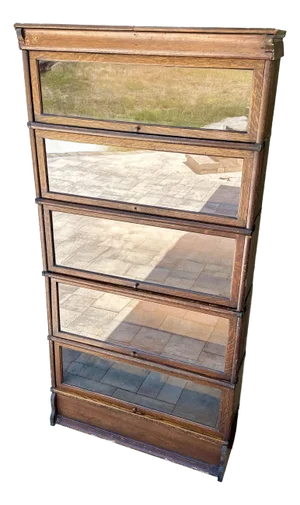 Antique Tiger Oak Globe Wernicke Co. 7 Piece Sectional Bookcase Standard C 9 1/2 Unit