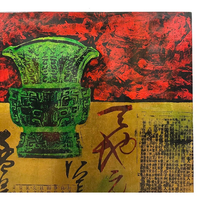 Chinese Chinese Contemporary Mixed-Media Artwork/Wall Plaque For Sale - Image 3 of 9