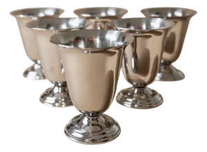 Vintage Stainless Steel Cups, Italy, 1970s, Set of 6
