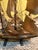 Vintage Handcrafted 3 Masted Wooden Ship Model With Fabric Sails For Sale - Image 4 of 7
