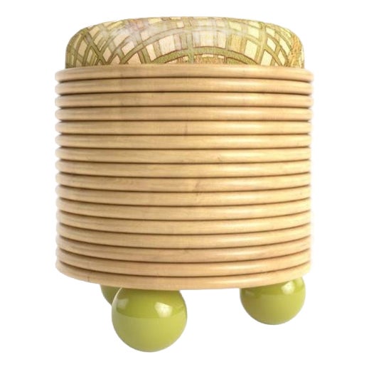 Disco Pouf in Tinted Rattan and HR Foam by Popus Editions For Sale