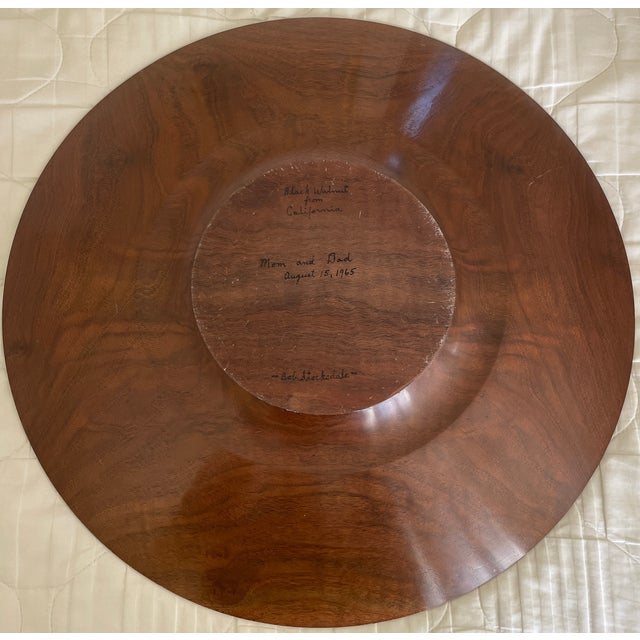 Mid-Century Modern Bob Stocksdale Black Walnut Platter for "Mom and Dad" Circa 1965 For Sale - Image 3 of 6