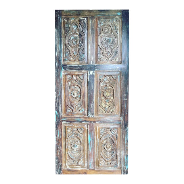 1920s Handcrafted Rustic Reclaimed Wooden Barn Door – Vintage Farmhouse Statement Piece 84x36 For Sale