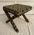 Billy Baldwin Late 20th C. Hollywood Regency X-Bench Stool With Geometric Upholstery For Sale - Image 4 of 12