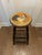 Unique & Whimsical Hand Painted Bar Height Rooster Stool Black Base with Gold Accents 28-3/4” Tall x 16” at base x 14”...