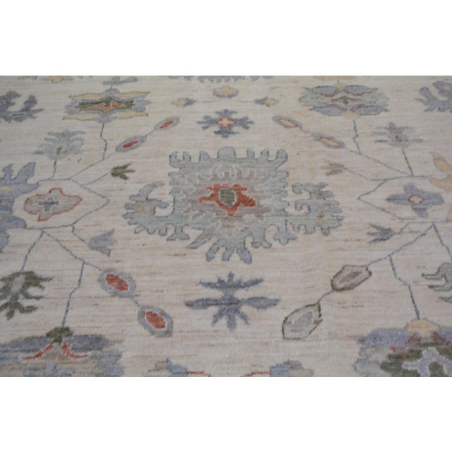 2020s Turkish Oushak Hand Knotted Wool Rug, 9'x11'6" For Sale - Image 5 of 5
