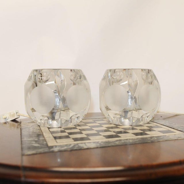 German Frosted Glass Circular Table Lamps from Peill & Putzler, 1970s, Set of 2 For Sale - Image 4 of 10