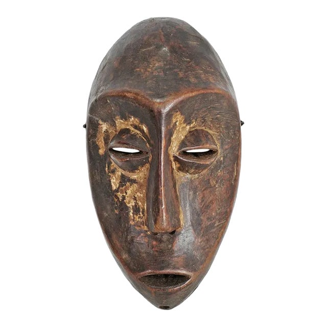 Vintage Mid 20th Century Wood Carved Lega Mask For Sale