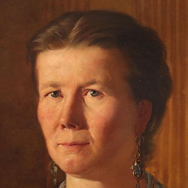 Female Portrait, 19th Century, Oil Painting on Canvas, Framed For Sale - Image 4 of 13