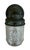 Charming Craftsman-style or Mission-style porch sconce, from the early 20th century. It features a textured, clear glass...