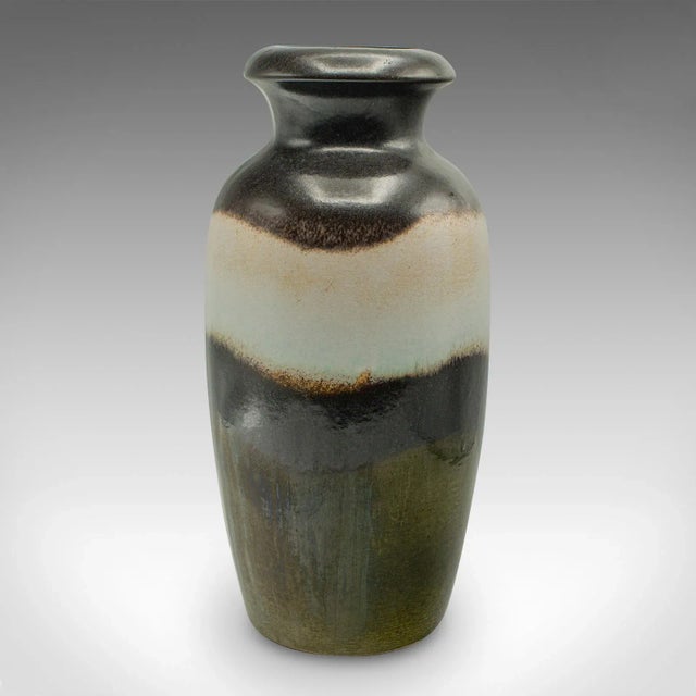 This is a vintage lava flower vase. A West German, art ceramic baluster urn, dating to the mid 20th century, circa 1960....