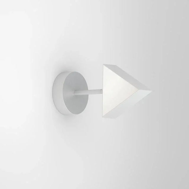Triangle box nickel wall light by atelier areti dimensions: d 10 x w 27 x h 15 cm. Materials: nickel, white acrylic...