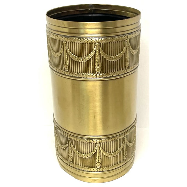 Metal Early 20th Century Austrian Bronze & Iron Neoclassical Trash Can / Wastepaper Basket For Sale - Image 7 of 13