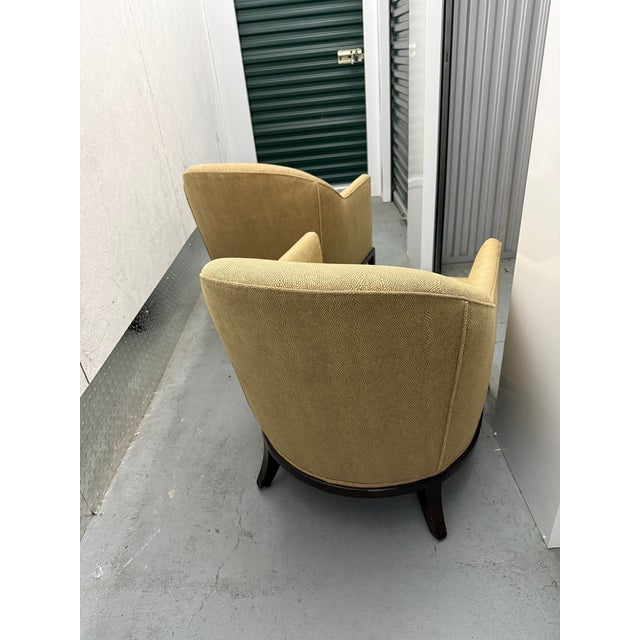 1990s Pair of A. Rudin Model 615 Chairs in Neutral Designer Upholstery For Sale - Image 16 of 18
