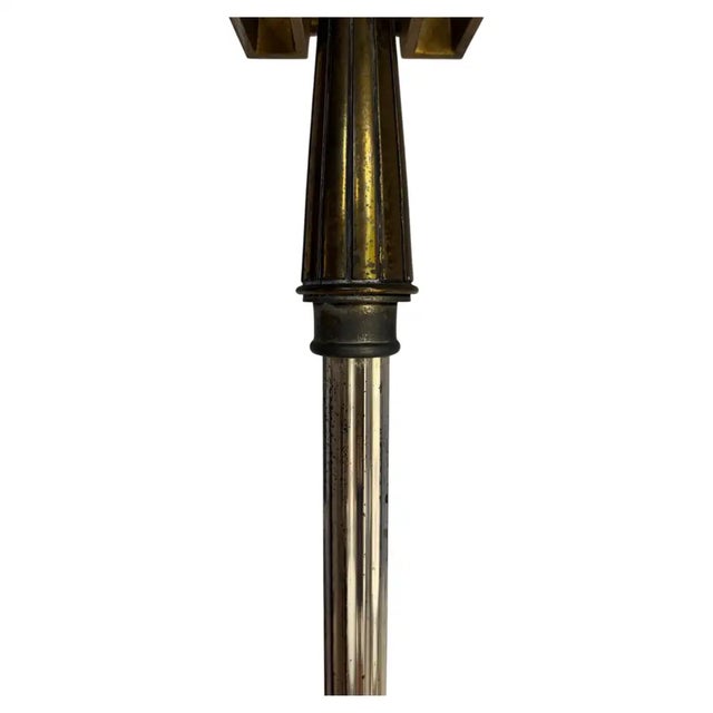 Tommi Parzinger Tommi Parzinger Style Greek Key Brass Floor Lamp, 1960's Mid Century Modern For Sale - Image 4 of 10